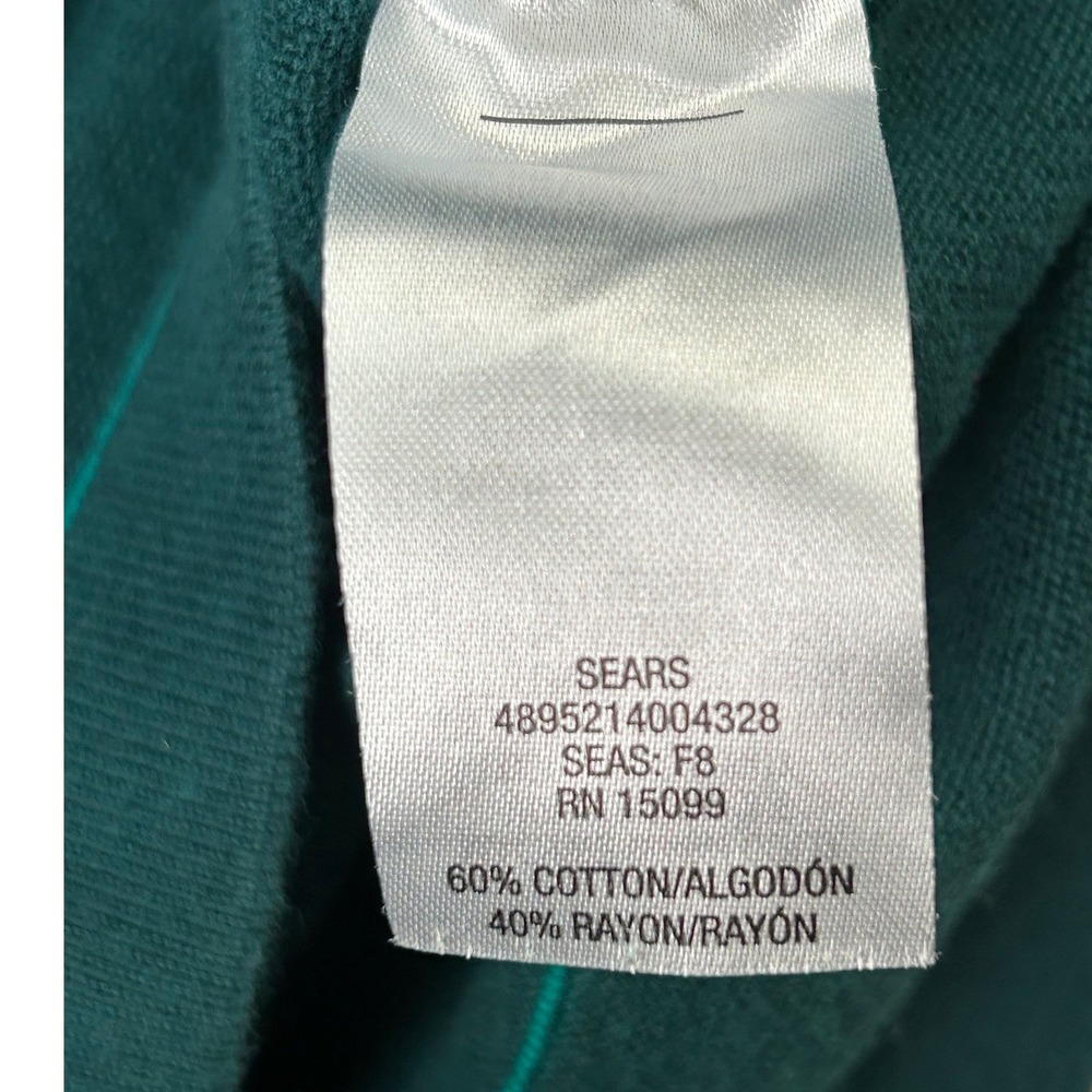 Laura Scott Greenish-Teal Sweater Horizontal Accent Ribbing‎ Women's Size Med - Picture 4 of 5